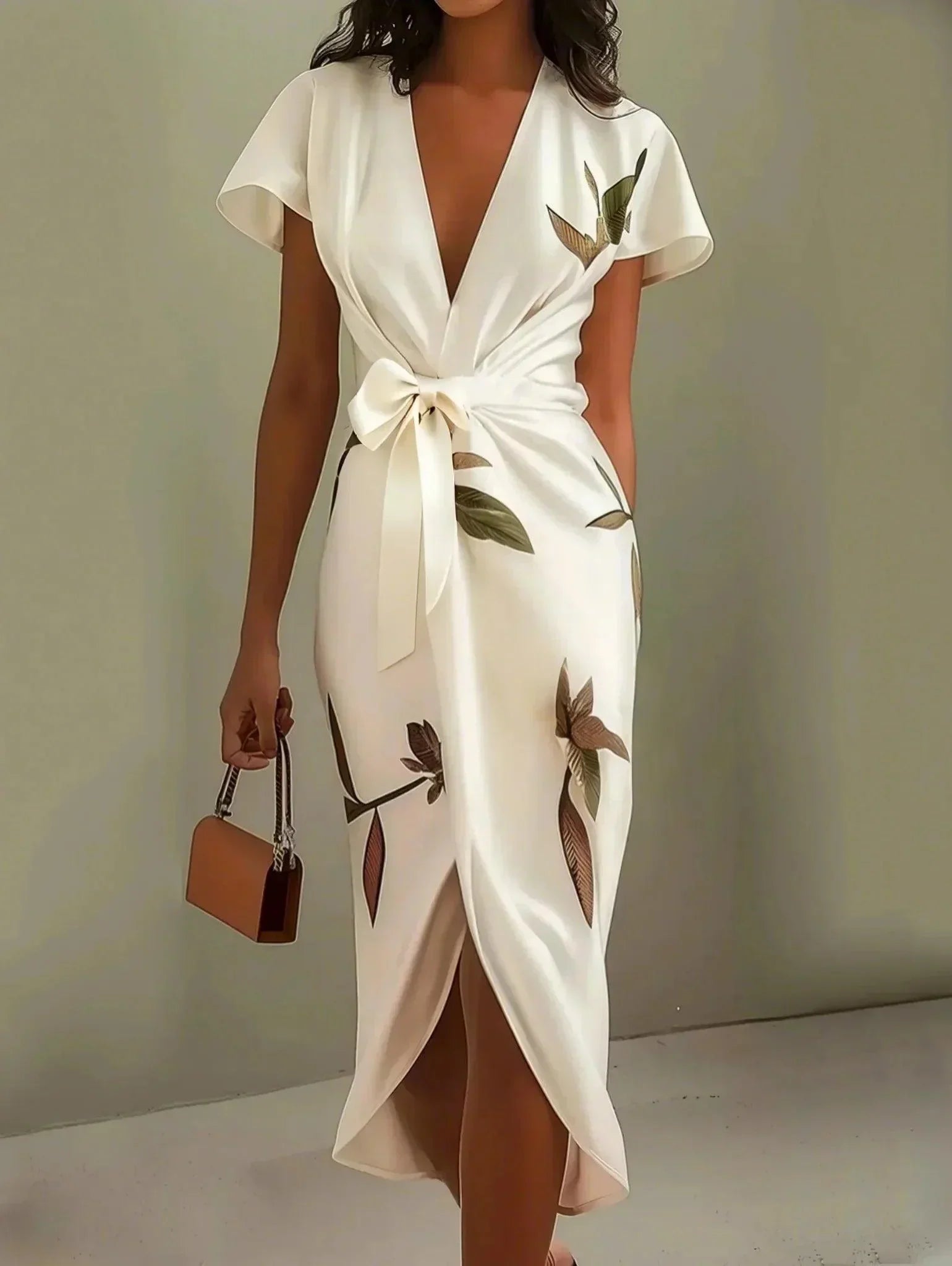 Women's V-Neck Floral Wrap Dress