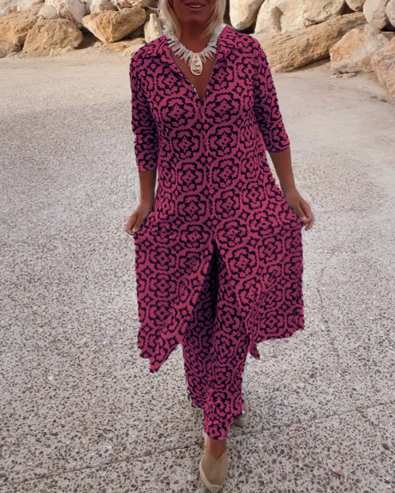 Covernorth Women’s Printed Maxi Tunic and Trouser Set