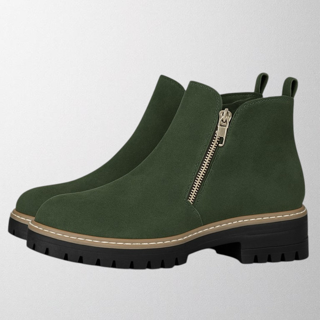 Covernorth Women’s Suede Zipper Ankle Boots