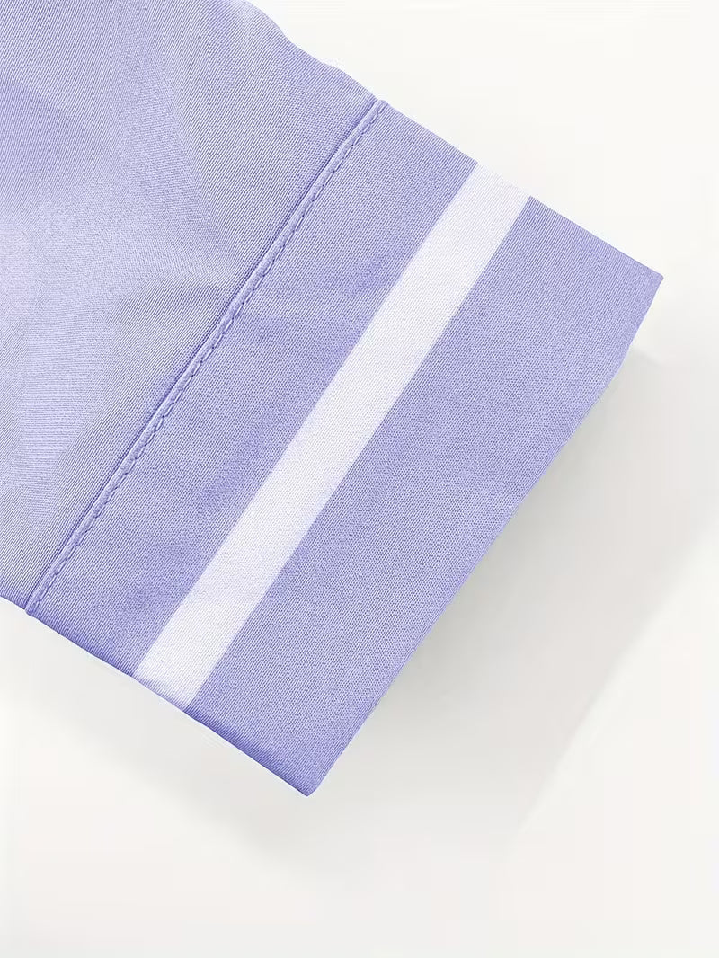 Men's Long-Sleeve Band Collar Dress Shirt
