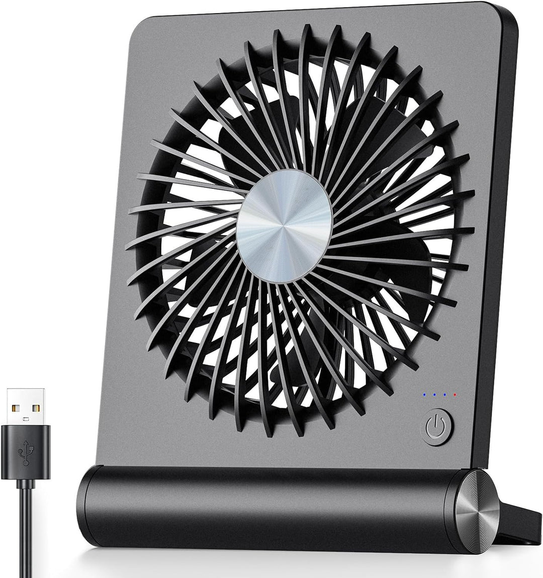 Mini USB Desk Fan | Quiet 3-Speed Cooling | Office & Bedroom | Black