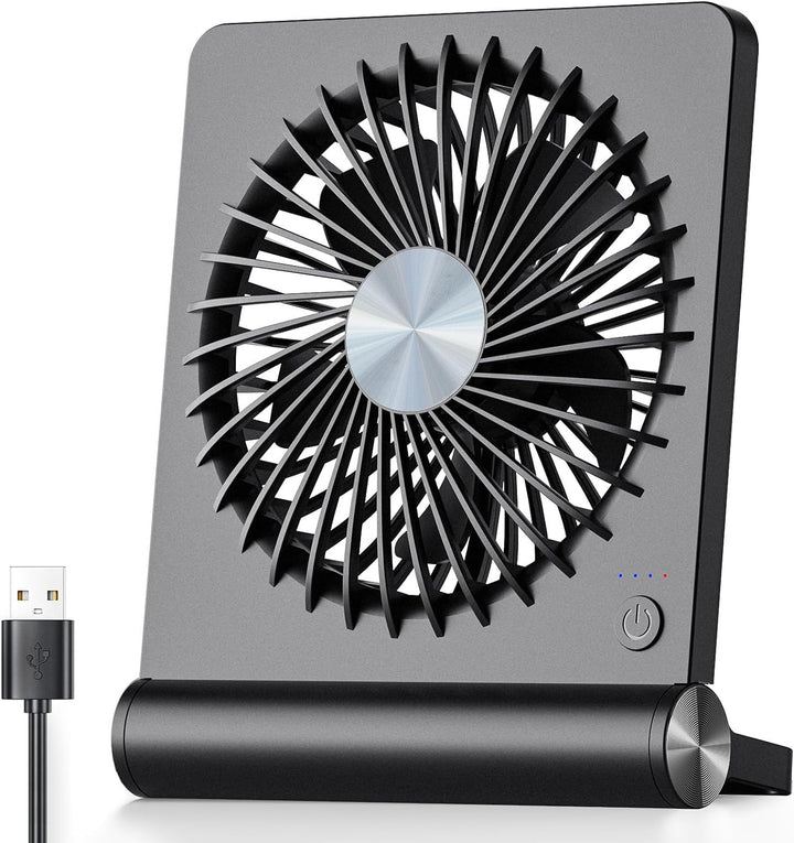 Mini USB Desk Fan | Quiet 3-Speed Cooling | Office & Bedroom | Black