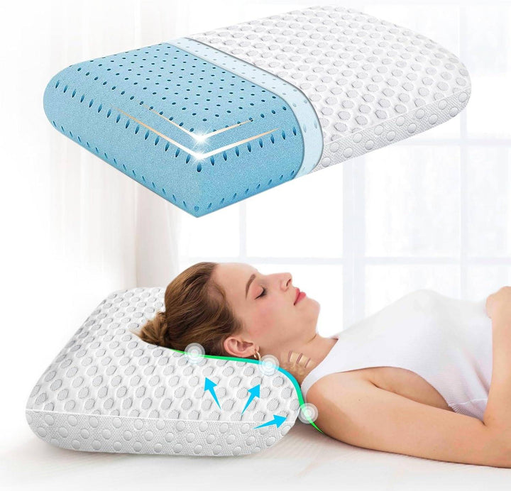 Cooling Gel Memory Pillow │ Dual-Sided Relief │ Bedroom & Bedding │ White