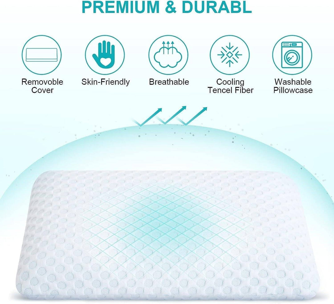 Cooling Gel Memory Pillow │ Dual-Sided Relief │ Bedroom & Bedding │ White