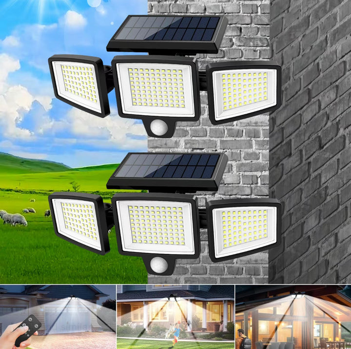 Solar LED Motion Sensor Flood Light Ultra-Bright Outdoor Security Lamp