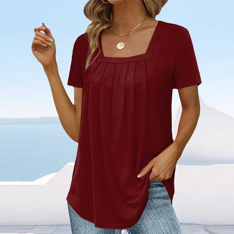 Covernorth Women’s Square Neck Pleated Top