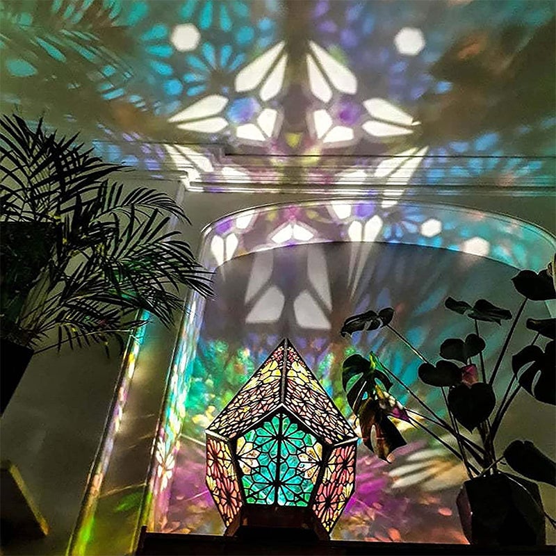 Bohemian Star Floor Lamp | Geometric Wood Projection | Living Room Decor