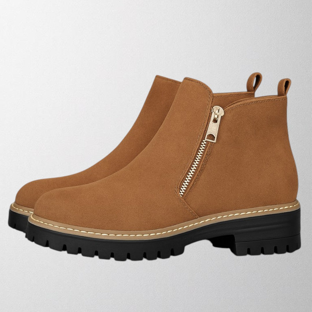 Covernorth Women’s Suede Zipper Ankle Boots