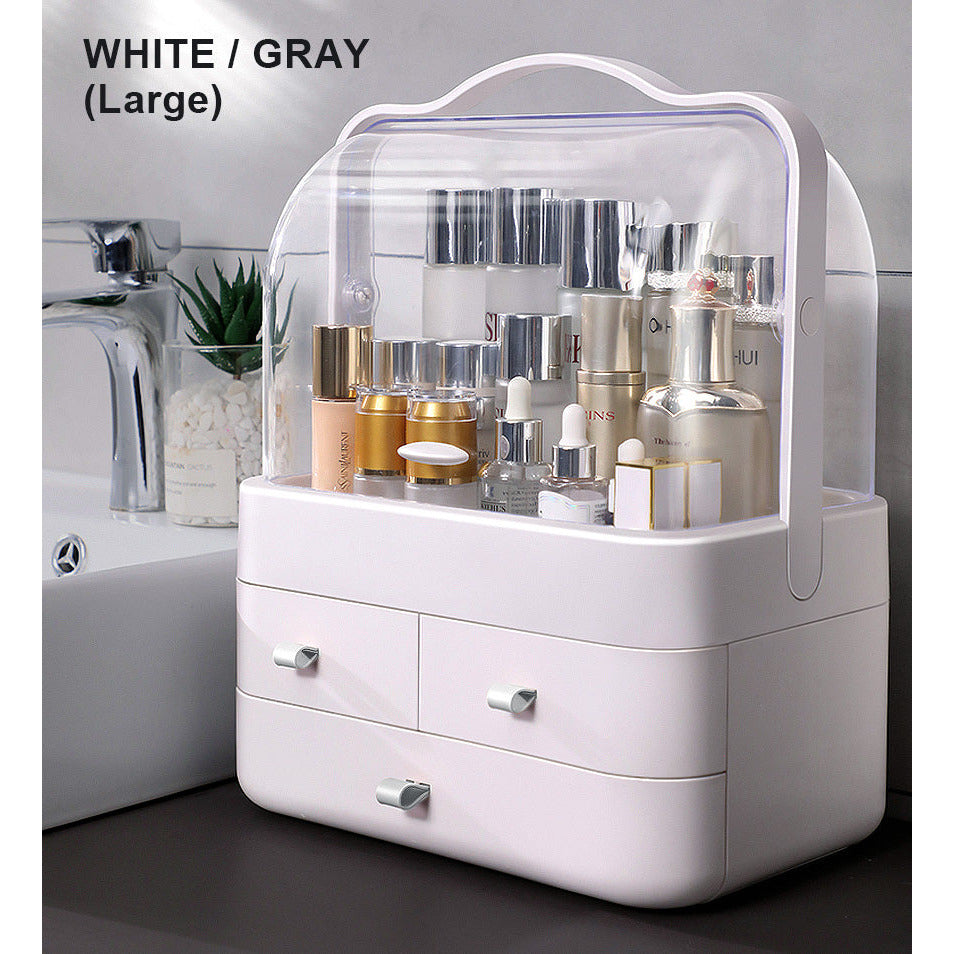 Makeup Storage Box │ Clear Dustproof Cover │ Vanity Desk