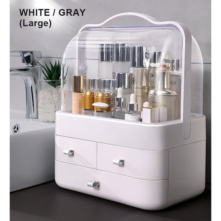 Makeup Storage Box │ Clear Dustproof Cover │ Vanity Desk