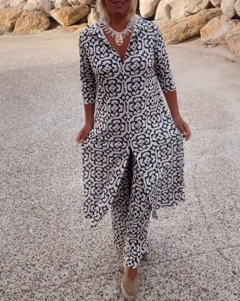 Covernorth Women’s Printed Maxi Tunic and Trouser Set