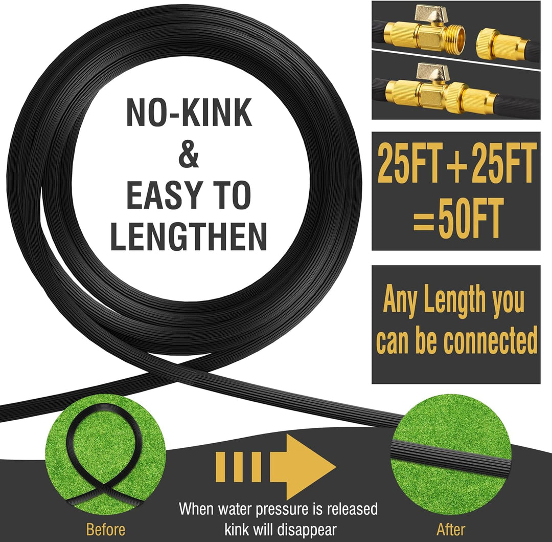 Expandable Garden Hose with Multi-Function Spray Nozzle Set