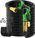 Expandable Garden Hose with Multi-Function Spray Nozzle Set