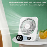 3 in 1 Portable Fan | 5 Speeds, LED Display | Bedroom & Desk