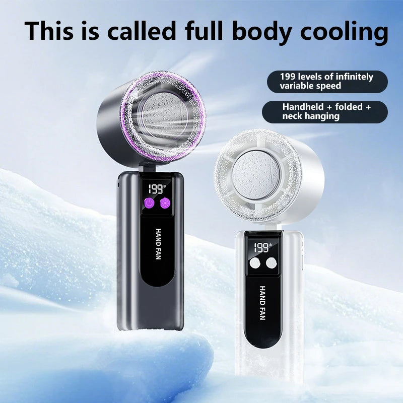 Portable Cooling Fan | 5-Speed High Wind Airflow | Travel & Desk