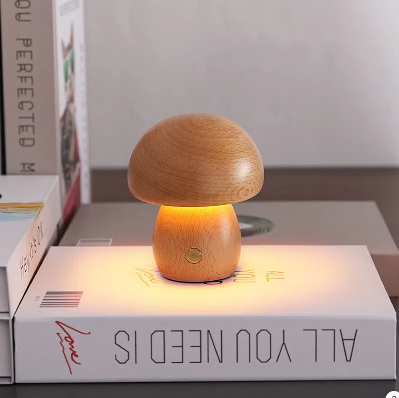 Mushroom Cordless Lamp | Touch Rechargeable | Bedroom Desk 