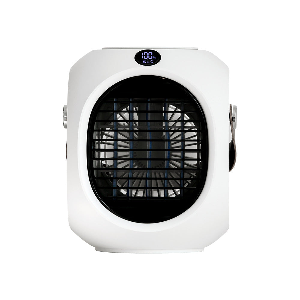 Portable Mini Air Cooler Fan | Water-Cooled Mist & Oscillating | Desktop & Bedside | White