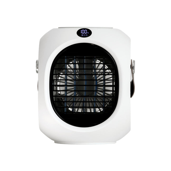 Portable Mini Air Cooler Fan | Water-Cooled Mist & Oscillating | Desktop & Bedside | White
