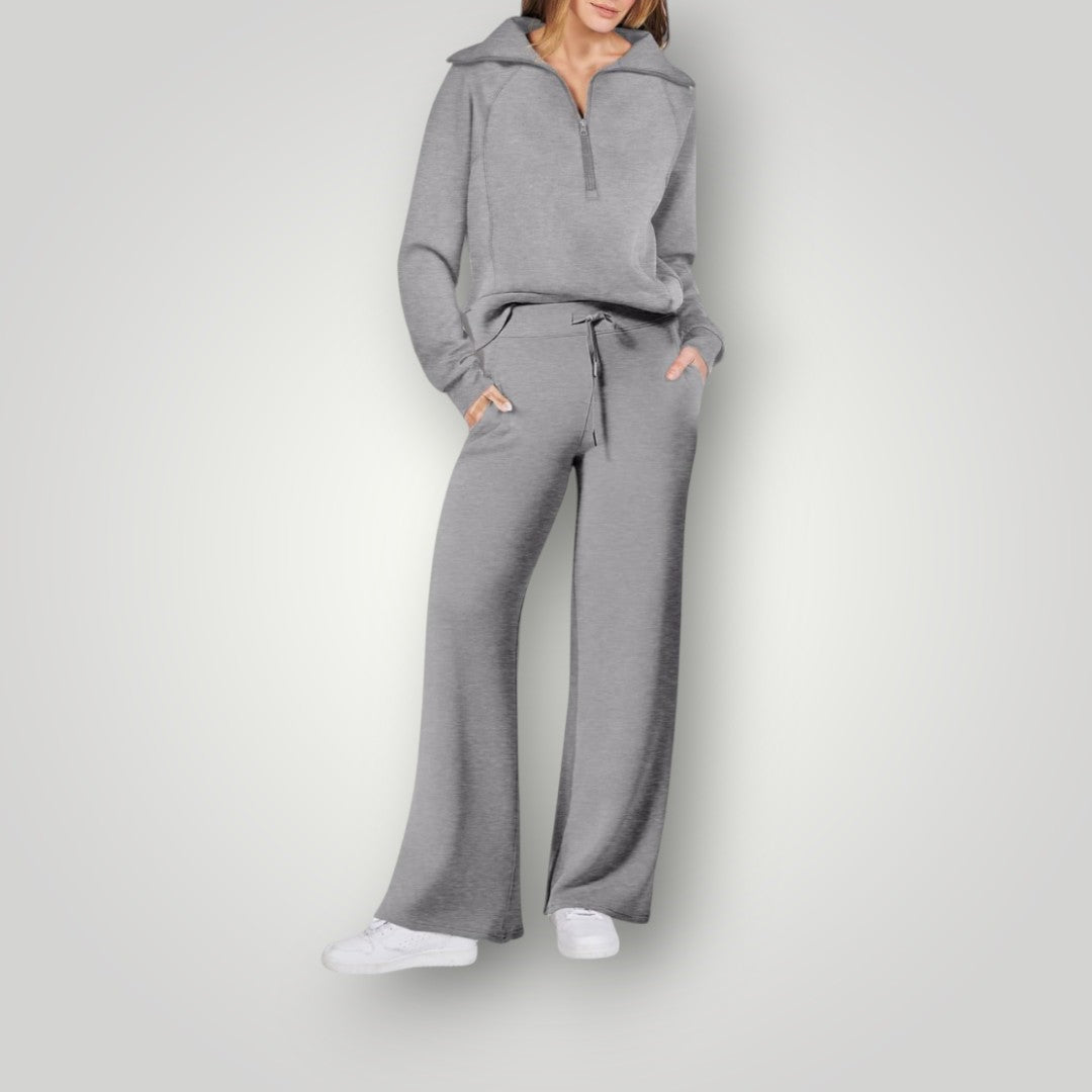 Covernorth Women’s Half-Zip Pullover and Wide-Leg Lounge Set