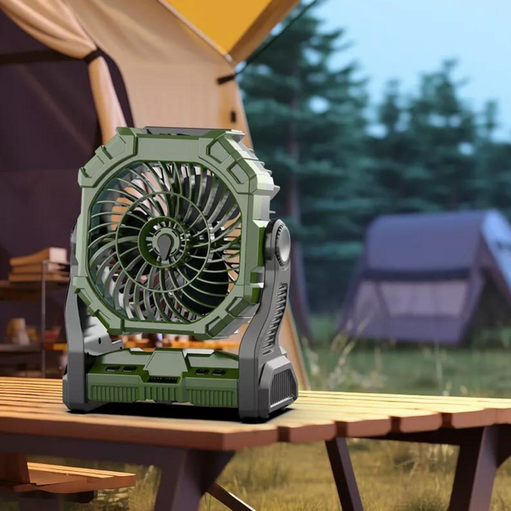 Portable Camping Fan │ Misting, LED & USB Port │ Tent & Outdoor