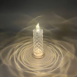Crystal LED Candle | Flickering Flame Glow | Dining Table & Party | Clear