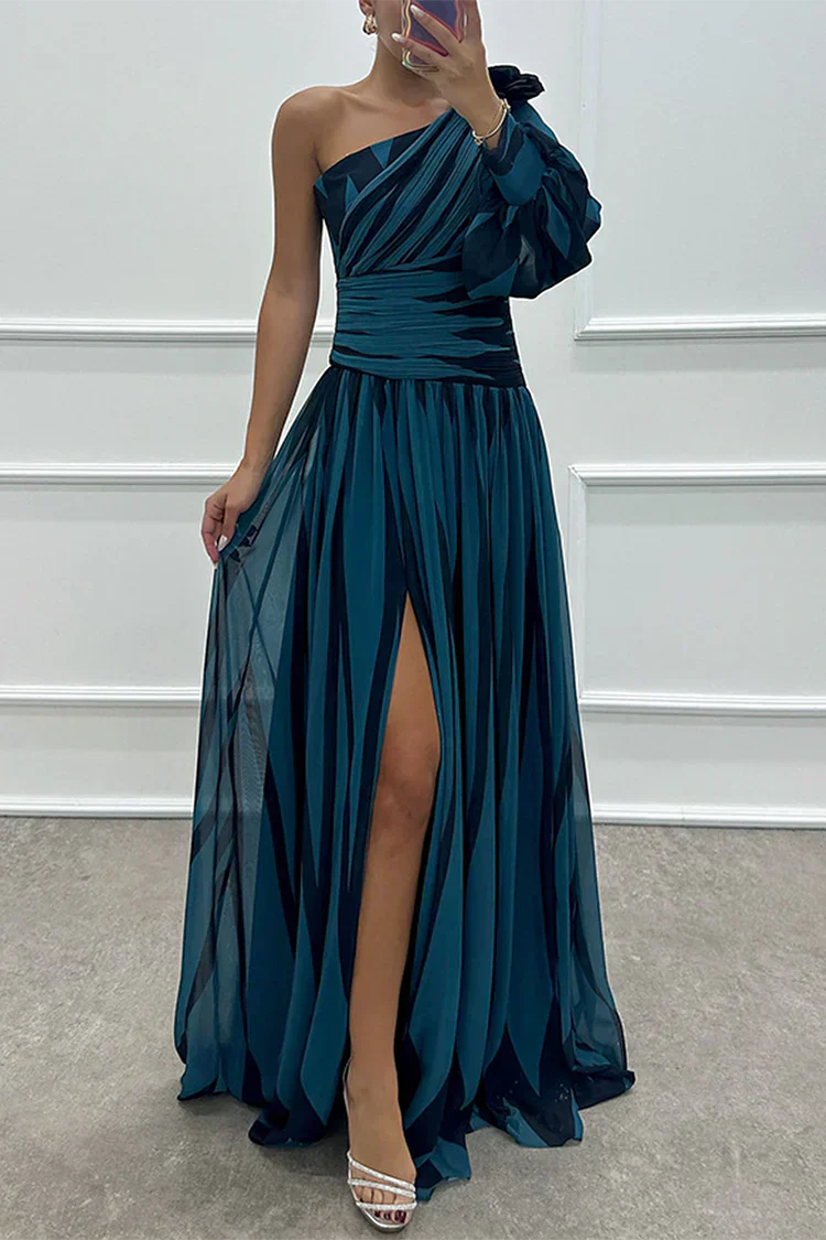 Covernorth Women's One-Shoulder Striped Maxi Dress