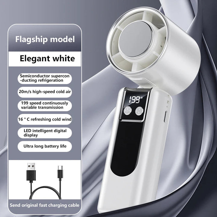 Portable Cooling Fan | 5-Speed High Wind Airflow | Travel & Desk