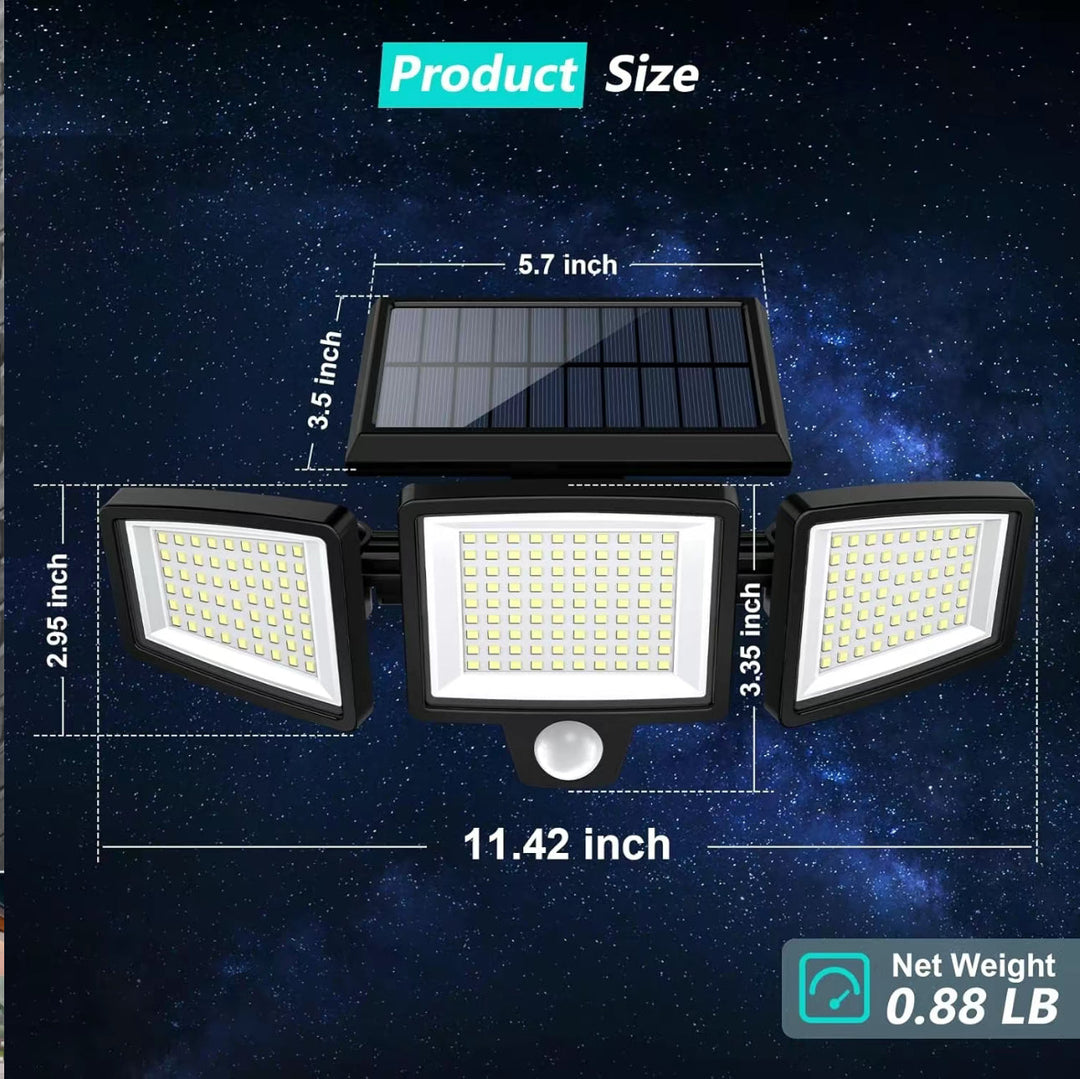 Solar LED Motion Sensor Flood Light Ultra-Bright Outdoor Security Lamp