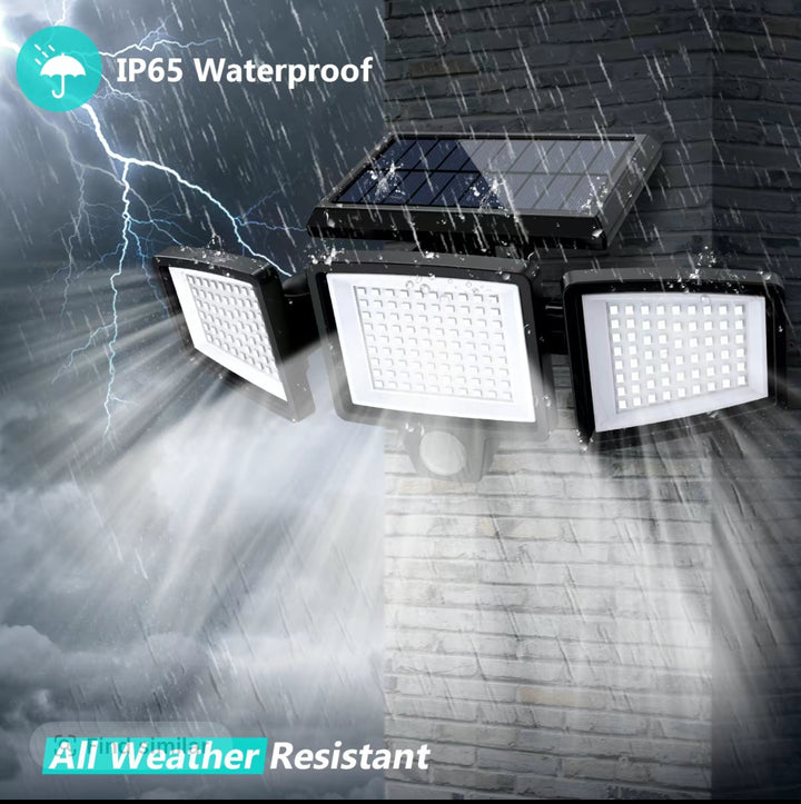 Solar LED Motion Sensor Flood Light Ultra-Bright Outdoor Security Lamp