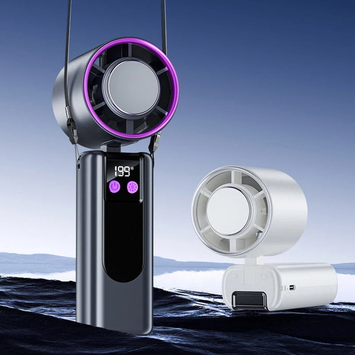 Portable Cooling Fan | 5-Speed High Wind Airflow | Travel & Desk