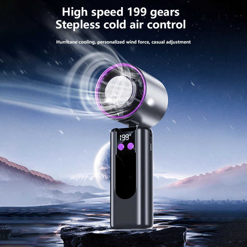 Portable Cooling Fan | 5-Speed High Wind Airflow | Travel & Desk