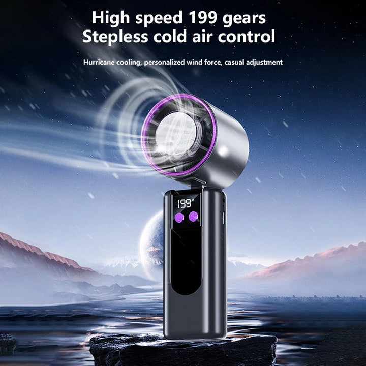 Portable Cooling Fan | 5-Speed High Wind Airflow | Travel & Desk