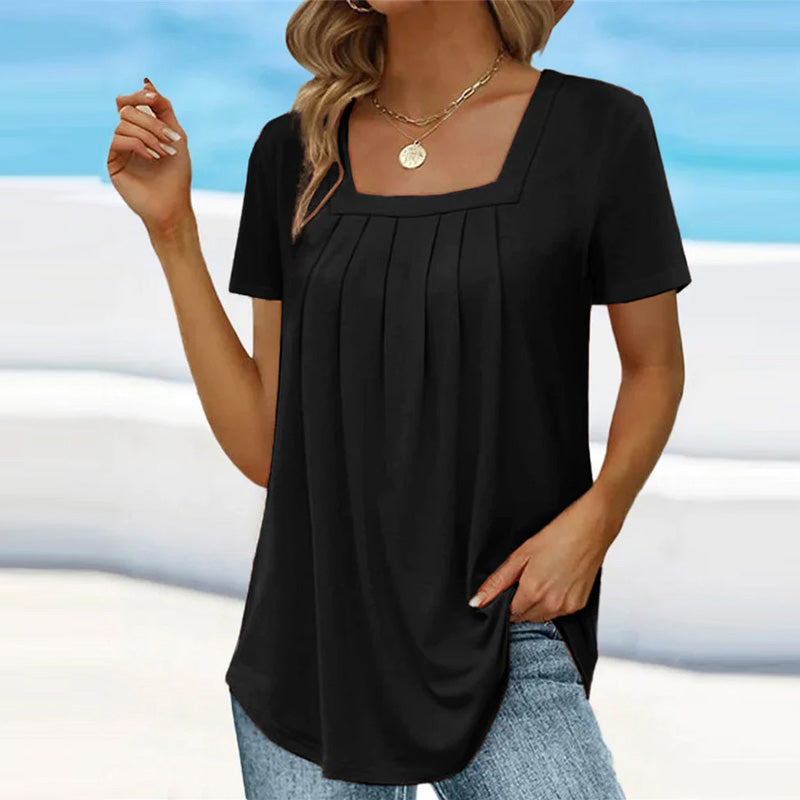 Covernorth Women’s Square Neck Pleated Top