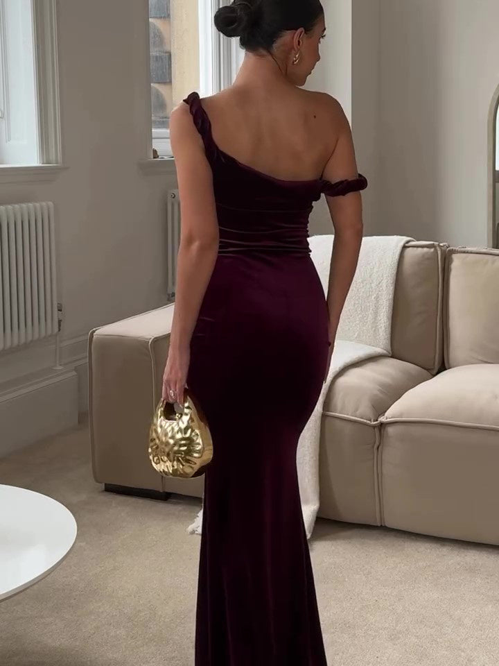 Women's Off-the-Shoulder Velvet Gown