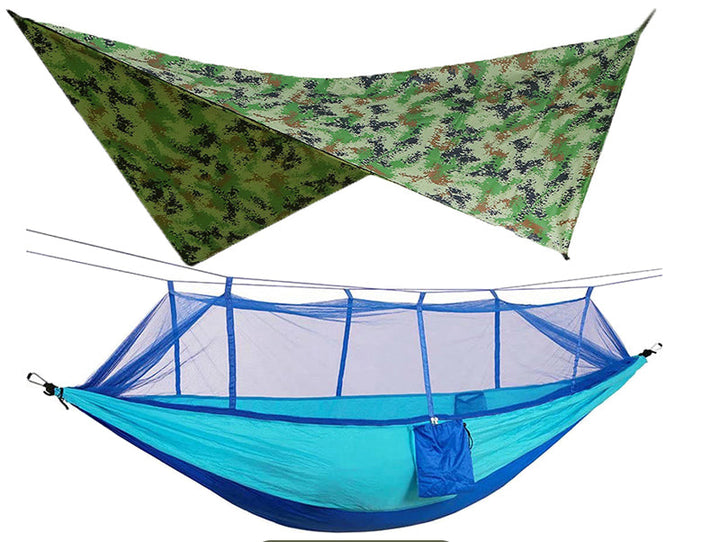 Outdoor Double Camping Hammock | 210T Taffeta & Bug Net | Hiking & Backyard