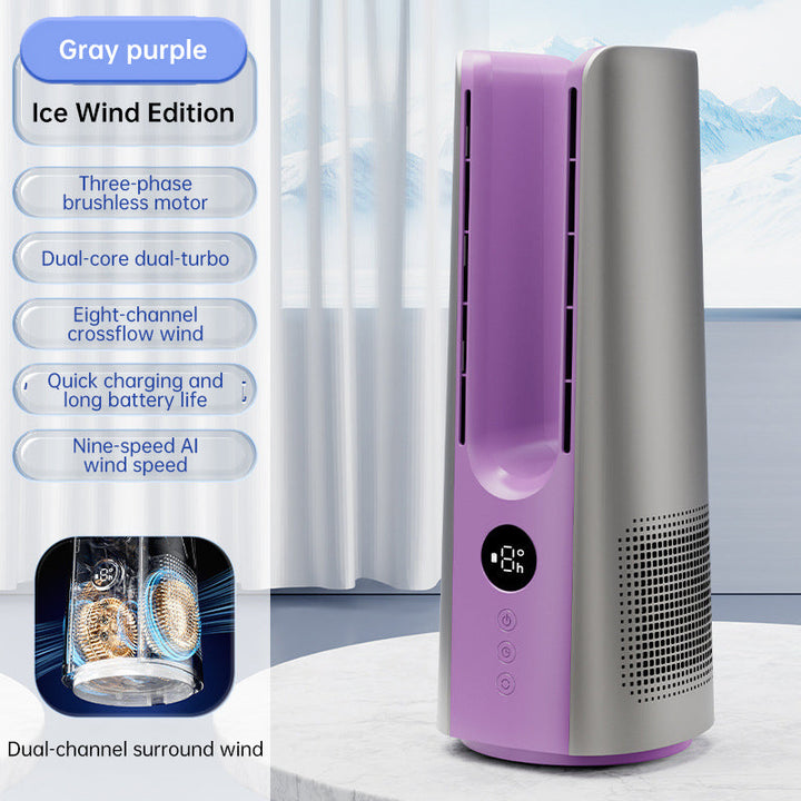 Ice Mist Portable Tower Fan │ Cooling, Bladeless, Quiet │ Bedroom & Office