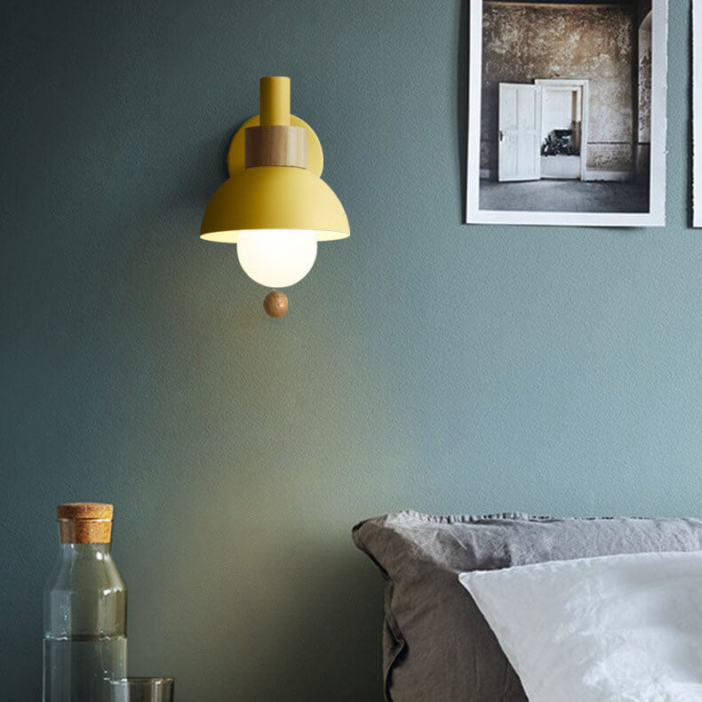 Wall Sconce Lamp │ Wood Pull Cord Switch │ Bedroom & Living Room