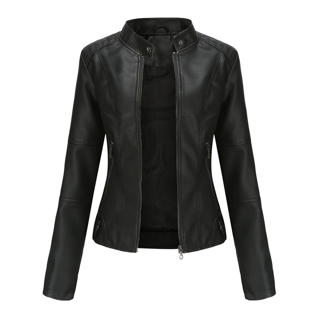 Covernorth Women’s Slim-Fit Faux Leather Moto Jacket