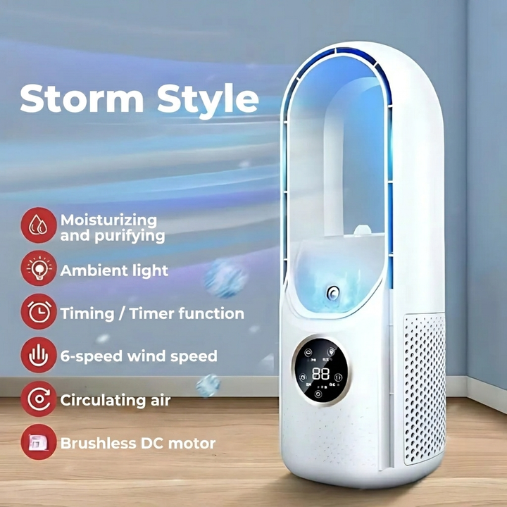 Bladeless Desk Fan │ Quiet 6 Speed Cooling │ Bedroom, Office