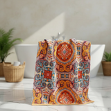 Boho Bath Towel │ Ultra Soft │ Bath & Accent Chair │ Orange