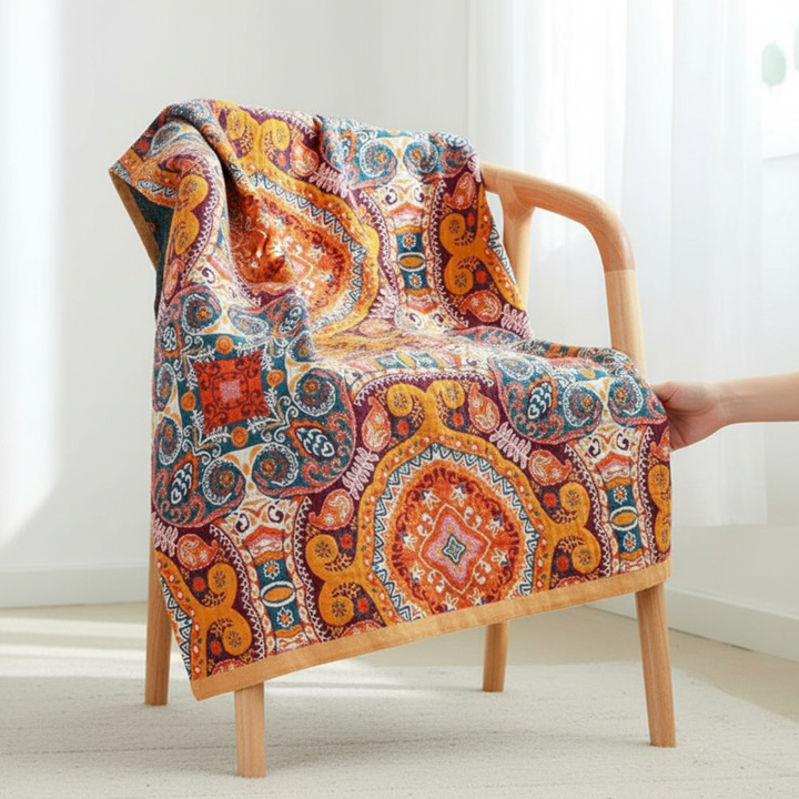 Boho Bath Towel │ Ultra Soft │ Bath & Accent Chair │ Orange