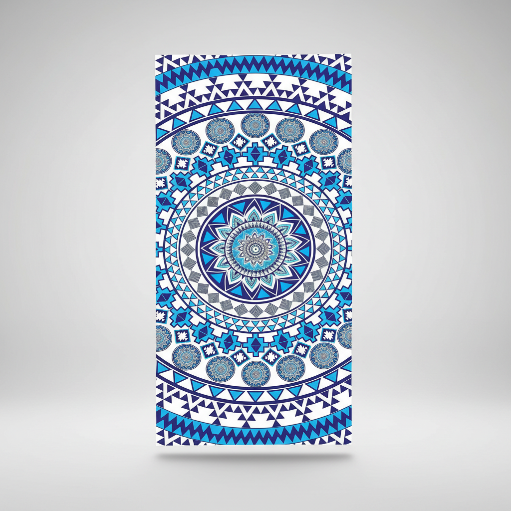 Mandala Beach Towel │ Absorbent, Fast-Drying Microfiber │ Pool, Beach & Travel │ Blue