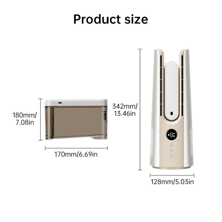 Ice Mist Portable Tower Fan │ Cooling, Bladeless, Quiet │ Bedroom & Office