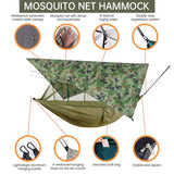 Outdoor Double Camping Hammock | 210T Taffeta & Bug Net | Hiking & Backyard