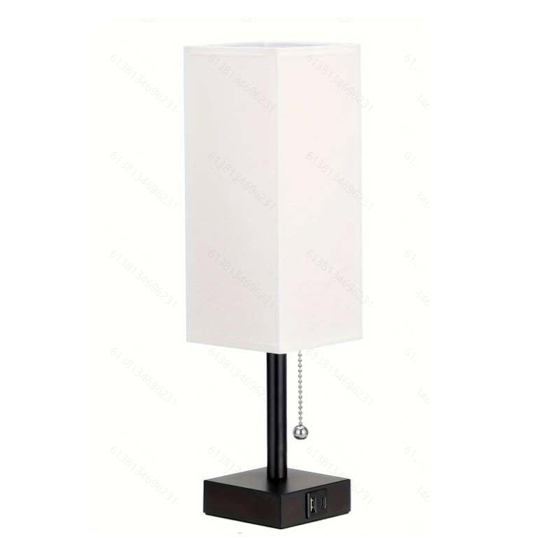USB Table Lamp│ Dimmable Shade Charging │ Bedroom Nightstand │ Beige