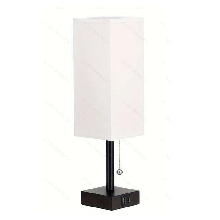 USB Table Lamp│ Dimmable Shade Charging │ Bedroom Nightstand │ Beige