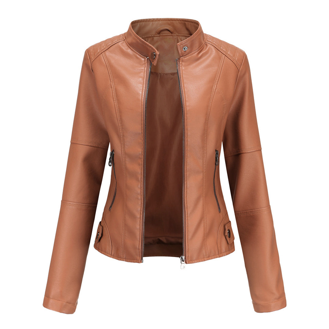 Covernorth Women’s Slim-Fit Faux Leather Moto Jacket