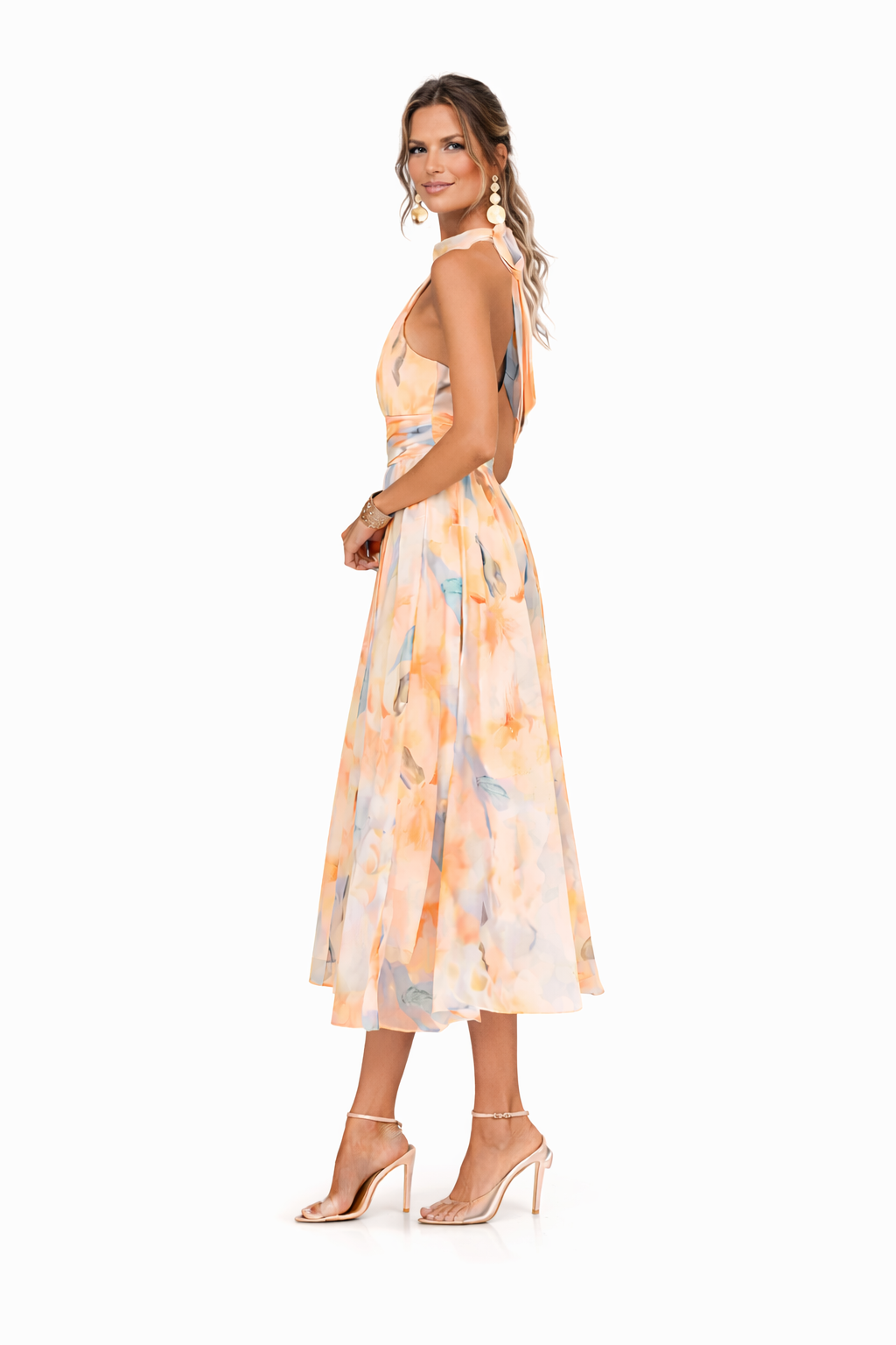 Women’s Floral Halter Midi Dress