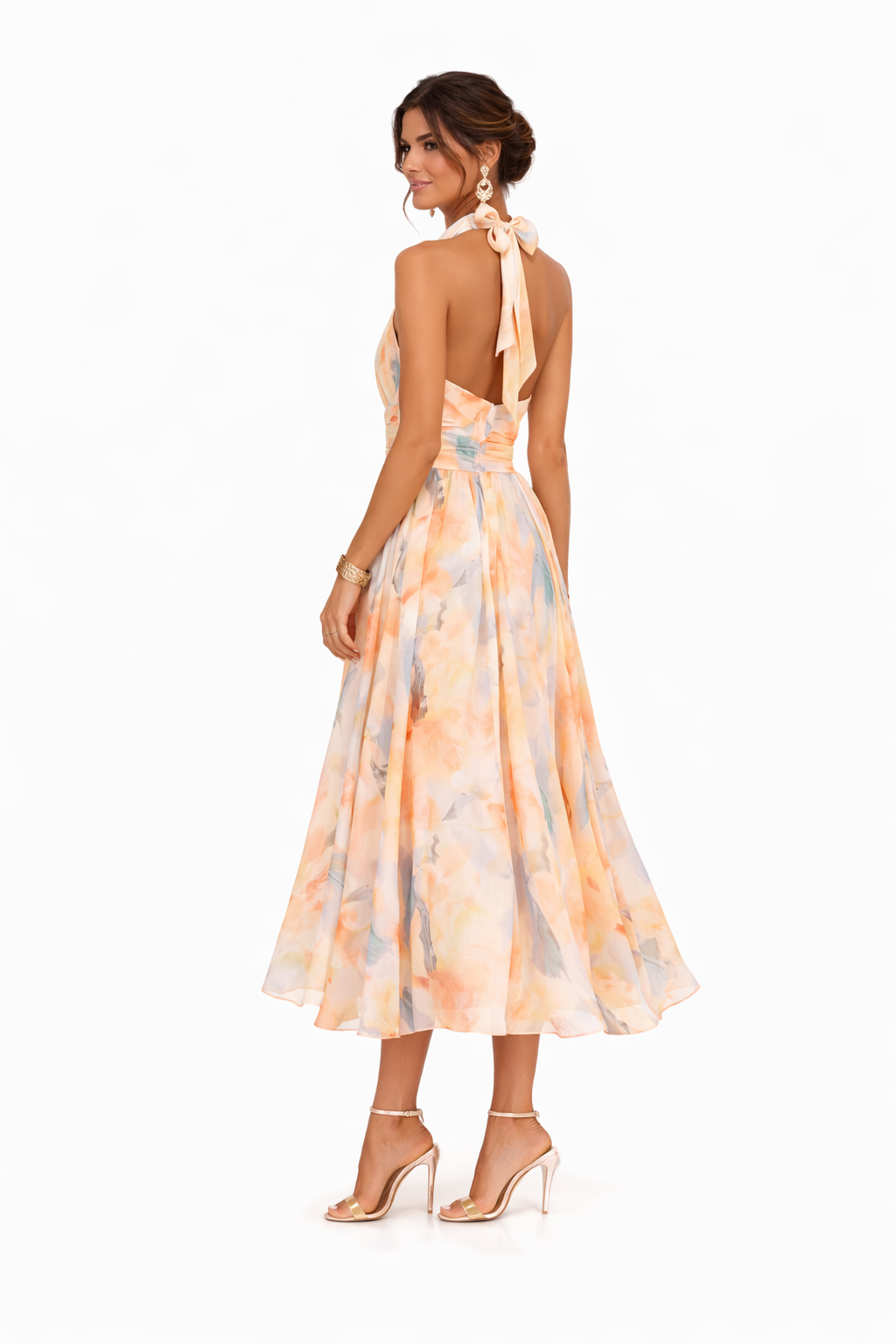 Women’s Floral Halter Midi Dress