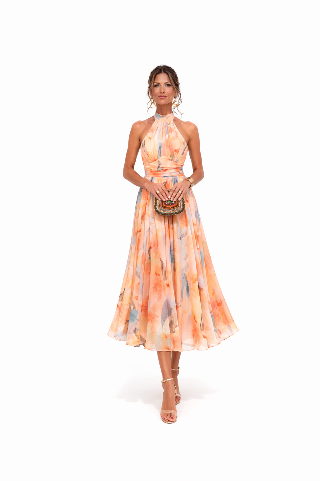 Women’s Floral Halter Midi Dress